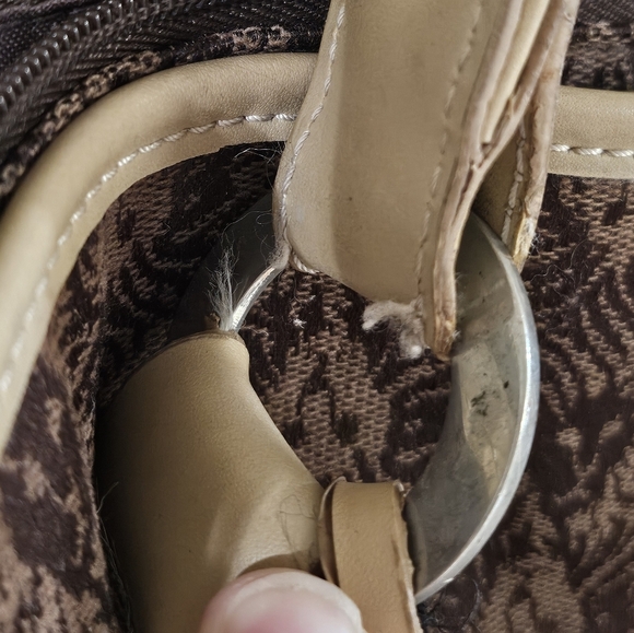 Anne Klein Brown and Cream Tote with Structured Design - Picture 5 of 15